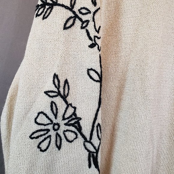 True Beauty by Emme Women's Size 2 Plus (XL) embroidered sleeves Sweater Jacket - Picture 2 of 15